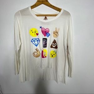 NWT So Nikki emoji long sleeve top